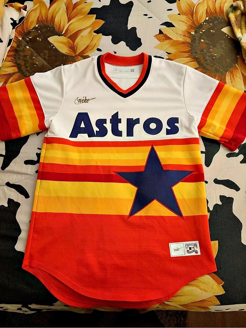 Nike Houston Astros Cooperstown Collection Rainbow Replica Jersey Small